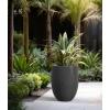 imageKante 217quot H White Concrete Tall Planter Large Outdoor Indoor Decorative Pot with Drainage Hole and Rubber Plug Modern Round Style for Home and GardenBurnished Black