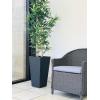 imageKante 24quot Tall Lightweight Concrete Modern Tapered Tall Rectangle Outdoor Planter with Drainage Hole Large Outdoor Indoor Modern Planter for Home and Garden Pure WhiteCharcoal