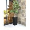 imageKante 24quot Tall Lightweight Concrete Modern Tapered Tall Rectangle Outdoor Planter with Drainage Hole Large Outdoor Indoor Modern Planter for Home and Garden Pure WhiteBurnished Black
