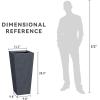 imageKante 24quot Tall Lightweight Concrete Modern Tapered Tall Rectangle Outdoor Planter with Drainage Hole Large Outdoor Indoor Modern Planter for Home and Garden Pure WhiteCharcoal
