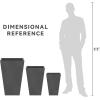 imageKante 24quot Tall Lightweight Concrete Modern Tapered Tall Rectangle Outdoor Planter with Drainage Hole Large Outdoor Indoor Modern Planter for Home and Garden Pure WhiteBurnished Black