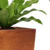 imageKante 24quot Tall Lightweight Concrete Modern Tapered Tall Rectangle Outdoor Planter with Drainage Hole Large Outdoor Indoor Modern Planter for Home and Garden Pure WhiteFaux Weathering Steel