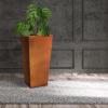 imageKante 24quot Tall Lightweight Concrete Modern Tapered Tall Rectangle Outdoor Planter with Drainage Hole Large Outdoor Indoor Modern Planter for Home and Garden Pure WhiteFaux Weathering Steel