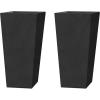 imageKante 24quot Tall Lightweight Concrete Modern Tapered Tall Rectangle Outdoor Planter with Drainage Hole Large Outdoor Indoor Modern Planter for Home and Garden Pure WhiteBurnished Black