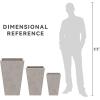 imageKante 24quot Tall Lightweight Concrete Modern Tapered Tall Rectangle Outdoor Planter with Drainage Hole Large Outdoor Indoor Modern Planter for Home and Garden Pure WhiteNatural Concrete