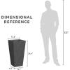 imageKante 24quot Tall Lightweight Concrete Modern Tapered Tall Rectangle Outdoor Planter with Drainage Hole Large Outdoor Indoor Modern Planter for Home and Garden Pure WhiteBurnished Black