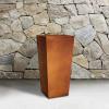 imageKante 24quot Tall Lightweight Concrete Modern Tapered Tall Rectangle Outdoor Planter with Drainage Hole Large Outdoor Indoor Modern Planter for Home and Garden Pure WhiteFaux Weathering Steel