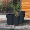 imageKante 24quot Tall Lightweight Concrete Modern Tapered Tall Rectangle Outdoor Planter with Drainage Hole Large Outdoor Indoor Modern Planter for Home and Garden Pure WhiteCharcoal