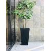 imageKante 24quot Tall Lightweight Concrete Modern Tapered Tall Rectangle Outdoor Planter with Drainage Hole Large Outdoor Indoor Modern Planter for Home and Garden Pure WhiteBurnished Black