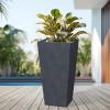 imageKante 24quot Tall Lightweight Concrete Modern Tapered Tall Rectangle Outdoor Planter with Drainage Hole Large Outdoor Indoor Modern Planter for Home and Garden Pure WhiteGraphite