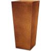 imageKante 24quot Tall Lightweight Concrete Modern Tapered Tall Rectangle Outdoor Planter with Drainage Hole Large Outdoor Indoor Modern Planter for Home and Garden Pure WhiteFaux Weathering Steel