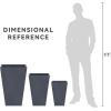 imageKante 24quot Tall Lightweight Concrete Modern Tapered Tall Rectangle Outdoor Planter with Drainage Hole Large Outdoor Indoor Modern Planter for Home and Garden Pure WhiteCharcoal