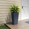 imageKante 24quot Tall Lightweight Concrete Modern Tapered Tall Rectangle Outdoor Planter with Drainage Hole Large Outdoor Indoor Modern Planter for Home and Garden Pure WhiteCharcoal