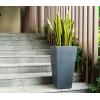 imageKante 24quot Tall Lightweight Concrete Modern Tapered Tall Rectangle Outdoor Planter with Drainage Hole Large Outdoor Indoor Modern Planter for Home and Garden Pure WhiteGraphite