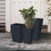 imageKante 24quot Tall Lightweight Concrete Modern Tapered Tall Rectangle Outdoor Planter with Drainage Hole Large Outdoor Indoor Modern Planter for Home and Garden Pure WhiteCharcoal