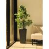 imageKante 24quot Tall Lightweight Concrete Modern Tapered Tall Rectangle Outdoor Planter with Drainage Hole Large Outdoor Indoor Modern Planter for Home and Garden Pure WhiteGraphite