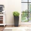imageKante 24quot Tall Lightweight Concrete Modern Tapered Tall Rectangle Outdoor Planter with Drainage Hole Large Outdoor Indoor Modern Planter for Home and Garden Pure WhiteBurnished Black