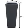 imageKante 24quot Tall Lightweight Concrete Modern Tapered Tall Rectangle Outdoor Planter with Drainage Hole Large Outdoor Indoor Modern Planter for Home and Garden Pure WhiteGraphite