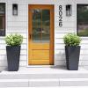 imageKante 24quot Tall Lightweight Concrete Modern Tapered Tall Rectangle Outdoor Planter with Drainage Hole Large Outdoor Indoor Modern Planter for Home and Garden Pure WhiteBurnished Black