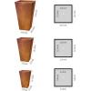 imageKante 24quot Tall Lightweight Concrete Modern Tapered Tall Rectangle Outdoor Planter with Drainage Hole Large Outdoor Indoor Modern Planter for Home and Garden Pure WhiteFaux Weathering Steel