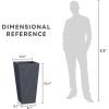 imageKante 24quot Tall Lightweight Concrete Modern Tapered Tall Rectangle Outdoor Planter with Drainage Hole Large Outdoor Indoor Modern Planter for Home and Garden Pure WhiteGraphite