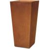 imageKante 24quot Tall Lightweight Concrete Modern Tapered Tall Rectangle Outdoor Planter with Drainage Hole Large Outdoor Indoor Modern Planter for Home and Garden Pure WhiteFaux Weathering Steel