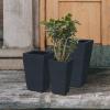 imageKante 24quot Tall Lightweight Concrete Modern Tapered Tall Rectangle Outdoor Planter with Drainage Hole Large Outdoor Indoor Modern Planter for Home and Garden Pure WhiteCharcoal