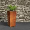 imageKante 24quot Tall Lightweight Concrete Modern Tapered Tall Rectangle Outdoor Planter with Drainage Hole Large Outdoor Indoor Modern Planter for Home and Garden Pure WhiteFaux Weathering Steel