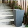 imageKante 24quot Tall Lightweight Concrete Modern Tapered Tall Rectangle Outdoor Planter with Drainage Hole Large Outdoor Indoor Modern Planter for Home and Garden Pure WhiteGraphite
