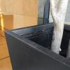 imageKante 24quot Tall Lightweight Concrete Modern Tapered Tall Rectangle Outdoor Planter with Drainage Hole Large Outdoor Indoor Modern Planter for Home and Garden Pure WhiteBurnished Black