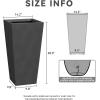 imageKante 24quot Tall Lightweight Concrete Modern Tapered Tall Rectangle Outdoor Planter with Drainage Hole Large Outdoor Indoor Modern Planter for Home and Garden Pure WhiteOnyx