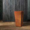 imageKante 24quot Tall Lightweight Concrete Modern Tapered Tall Rectangle Outdoor Planter with Drainage Hole Large Outdoor Indoor Modern Planter for Home and Garden Pure WhiteFaux Weathering Steel