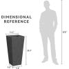 imageKante 24quot Tall Lightweight Concrete Modern Tapered Tall Rectangle Outdoor Planter with Drainage Hole Large Outdoor Indoor Modern Planter for Home and Garden Pure WhiteBurnished Black