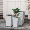 imageKante 24quot Tall Lightweight Concrete Modern Tapered Tall Rectangle Outdoor Planter with Drainage Hole Large Outdoor Indoor Modern Planter for Home and Garden Pure WhiteWhite