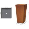 imageKante 24quot Tall Lightweight Concrete Modern Tapered Tall Rectangle Outdoor Planter with Drainage Hole Large Outdoor Indoor Modern Planter for Home and Garden Pure WhiteFaux Weathering Steel