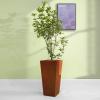 imageKante 24quot Tall Lightweight Concrete Modern Tapered Tall Rectangle Outdoor Planter with Drainage Hole Large Outdoor Indoor Modern Planter for Home and Garden Pure WhiteFaux Weathering Steel