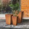 imageKante 24quot Tall Lightweight Concrete Modern Tapered Tall Rectangle Outdoor Planter with Drainage Hole Large Outdoor Indoor Modern Planter for Home and Garden Pure WhiteFaux Weathering Steel