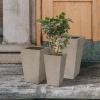 imageKante 24quot Tall Lightweight Concrete Modern Tapered Tall Rectangle Outdoor Planter with Drainage Hole Large Outdoor Indoor Modern Planter for Home and Garden Pure WhiteNatural Concrete