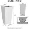 imageKante 24quot Tall Lightweight Concrete Modern Tapered Tall Rectangle Outdoor Planter with Drainage Hole Large Outdoor Indoor Modern Planter for Home and Garden Pure WhiteWhite
