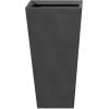 imageKante 24quot Tall Lightweight Concrete Modern Tapered Tall Rectangle Outdoor Planter with Drainage Hole Large Outdoor Indoor Modern Planter for Home and Garden Pure WhiteBurnished Black
