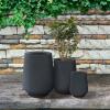 imageKante 28quot21quot14quot H Round Pure White Concrete Tall Planters Set of 3 Indoor Large Planter Pots Containers for Patio Balcony Backyard Living RoomCharcoal