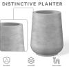 imageKante 28quot21quot14quot H Round Pure White Concrete Tall Planters Set of 3 Indoor Large Planter Pots Containers for Patio Balcony Backyard Living RoomNatural Concrete