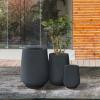 imageKante 28quot21quot14quot H Round Pure White Concrete Tall Planters Set of 3 Indoor Large Planter Pots Containers for Patio Balcony Backyard Living RoomCharcoal