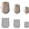 imageKante 28quot21quot14quot H Round Pure White Concrete Tall Planters Set of 3 Indoor Large Planter Pots Containers for Patio Balcony Backyard Living RoomWeathered Concrete