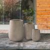imageKante 28quot21quot14quot H Round Pure White Concrete Tall Planters Set of 3 Indoor Large Planter Pots Containers for Patio Balcony Backyard Living RoomWeathered Concrete