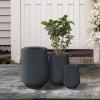 imageKante 28quot21quot14quot H Round Pure White Concrete Tall Planters Set of 3 Indoor Large Planter Pots Containers for Patio Balcony Backyard Living RoomCharcoal