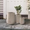 imageKante 28quot21quot14quot H Round Pure White Concrete Tall Planters Set of 3 Indoor Large Planter Pots Containers for Patio Balcony Backyard Living RoomWeathered Concrete