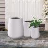 imageKante 28quot21quot14quot H Round Pure White Concrete Tall Planters Set of 3 Indoor Large Planter Pots Containers for Patio Balcony Backyard Living RoomPure White