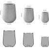 imageKante 28quot21quot14quot H Round Pure White Concrete Tall Planters Set of 3 Indoor Large Planter Pots Containers for Patio Balcony Backyard Living RoomNatural Concrete