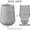 imageKante 28quot21quot14quot H Round Pure White Concrete Tall Planters Set of 3 Indoor Large Planter Pots Containers for Patio Balcony Backyard Living RoomNatural Concrete